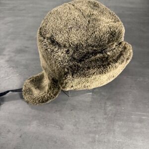Wilsons Leather Trapper Hat Men L/XL Brown Faux Fur Ushanka Aviator Winter Cap